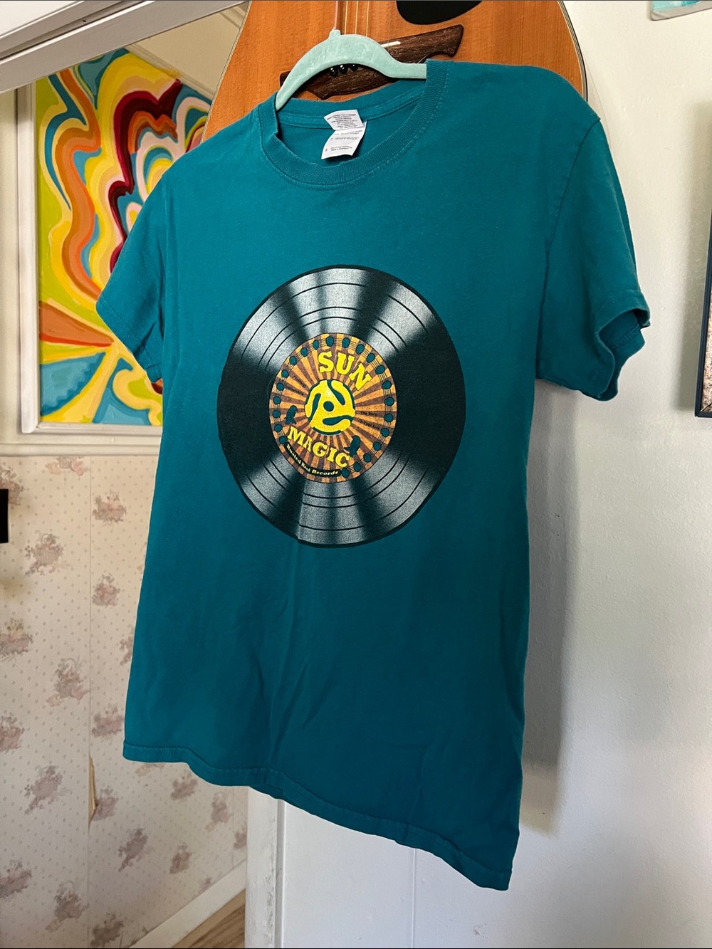 Vintage Rusted Root Teal Short-Sleeve Band Tee Black Size Small Double Sided